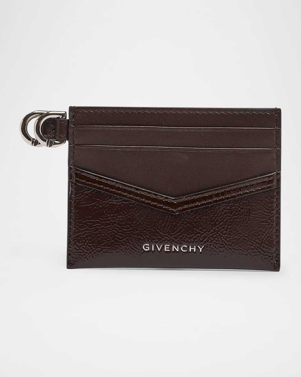 Voyou Card Holder in Shiny Crinkled Leather